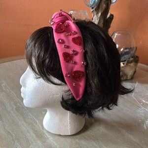Valentines Day Headband Hearts and Rhinestones